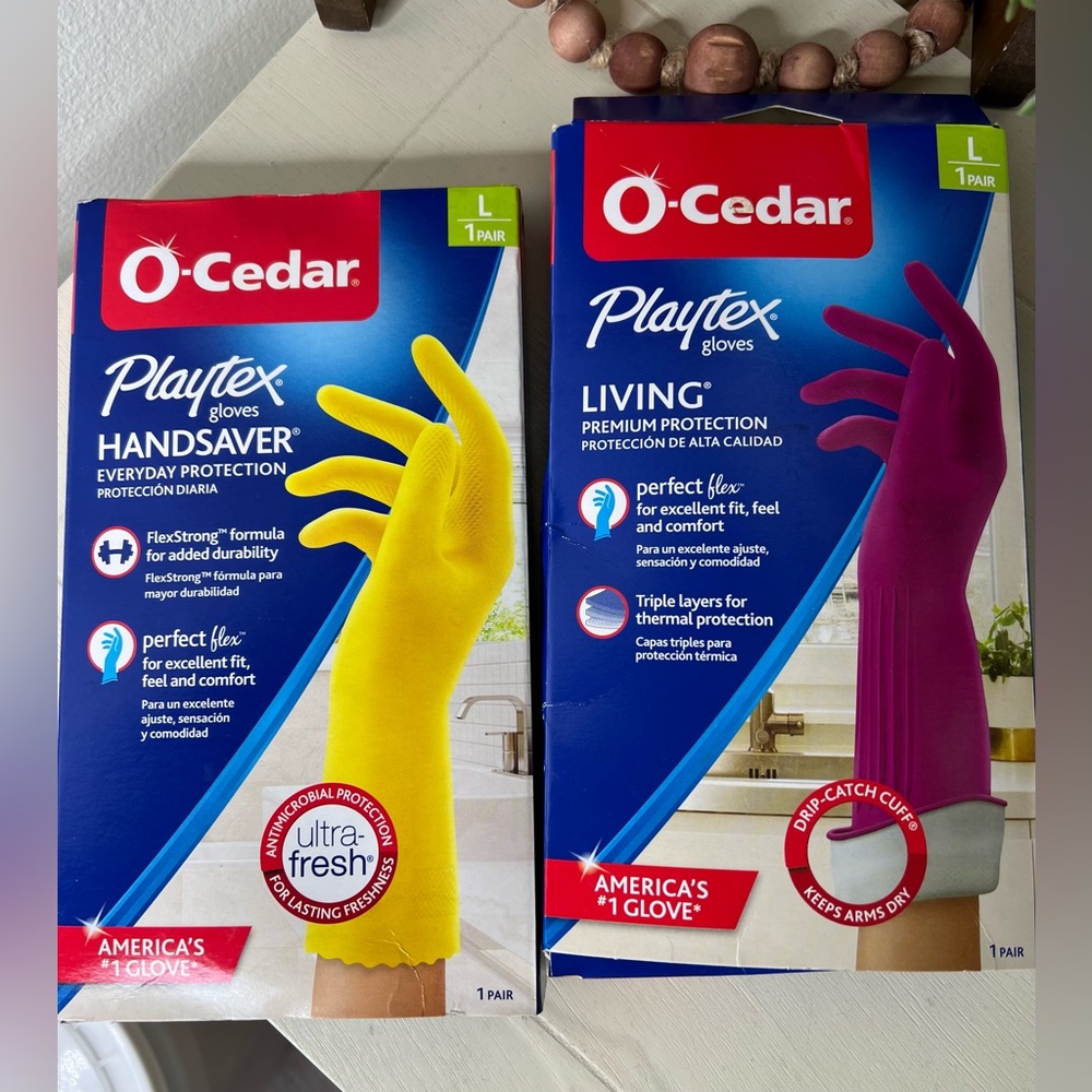 Brand New-Playtex O Cedar Latex Gloves (Set of 2)